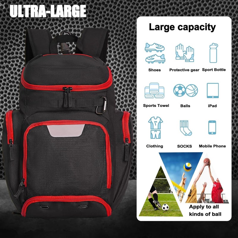 LARIPOP Basketball Backpack Large Sports Bag, Gym Bag with Ball Compartment and Shoe Compartment to Store Sports Shoes Water Bottles Laptops and Daily Necessities, Widely Used in Basketball, Soccer - Image 3